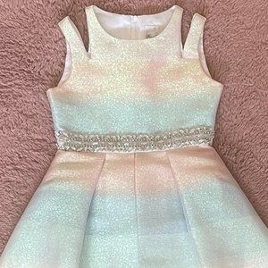 Taavi 's Threads: Rare Editions Big Girl's Striped Mikado Walk-Through Dress